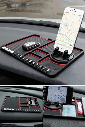 Zhltools Pratik Torpido Üstü Numaratörlü Telefon Tutucu Kaydırmaz Mat