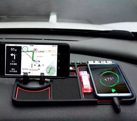 Zhltools Pratik Torpido Üstü Numaratörlü Telefon Tutucu Kaydırmaz Mat