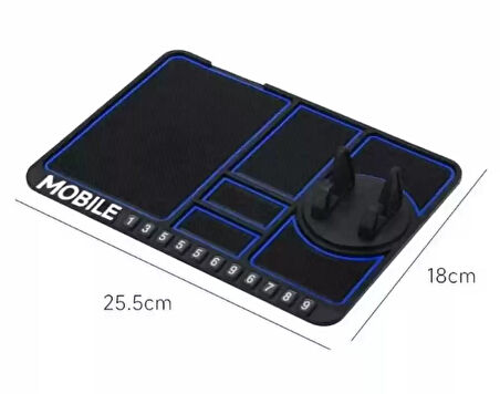 Zhltools Pratik Torpido Üstü Numaratörlü Telefon Tutucu Kaydırmaz Mat