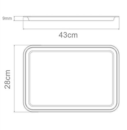Zhlhome Sunum Tepsisi Çay Kahve Tepsisi 43x28 cm 430 Paslanmaz Çelik
