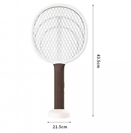 Zhltools Şarjlı Sinek Öldürücü Masaüstü Standlı Mor Işık 43Cm Sinek Kovucu Raket