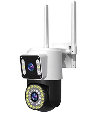 Zhltools 4mp Çift Lens Ip Kamera - Wıfı Açık Otomatik İzleme, Su Geçirmez Kablosuz Güvenlik Ev Kamerası, Renkli Gece Görüş