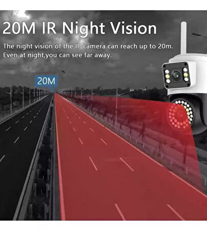 Zhltools 4mp Çift Lens Ip Kamera - Wıfı Açık Otomatik İzleme, Su Geçirmez Kablosuz Güvenlik Ev Kamerası, Renkli Gece Görüş