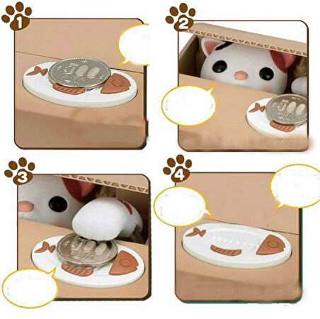 Zhltoys Para Yiyen Kedi Kumbara Choken Hırsız Banka Hediyelik