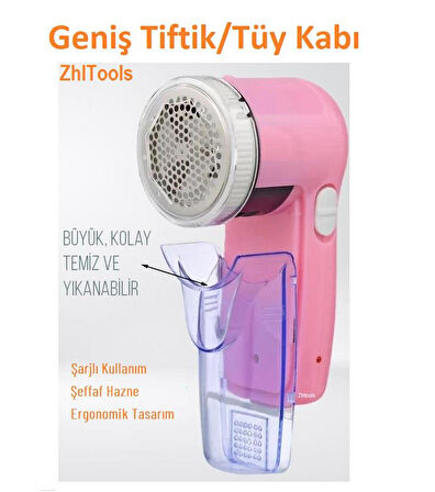 Zhltools Şarjlı Tiftik Tüy Toplama Aleti Pembe