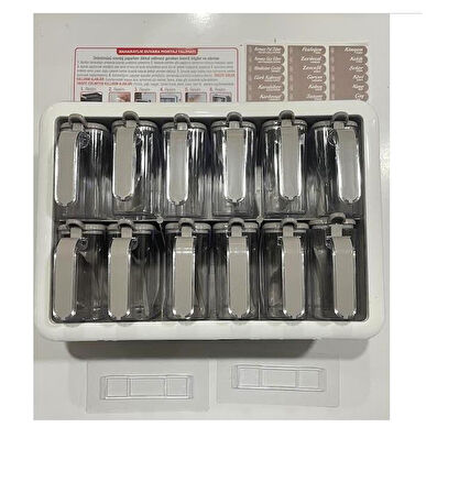 Zhlhome 12 li Standlı Kaşıklı Baharatlık Seti