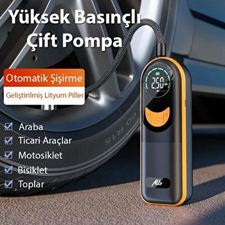 Zhltools ST-5520 Dijital Basınç Göstergeli Oto Lastik Şişirme Pompası Hava Kompresörü