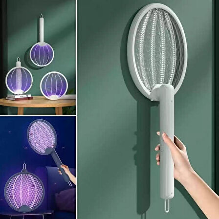 Zhltools Asılabilen ve Masaüstü Olabilen 2W Sinek Öldürücü Mor Işıklı Raket