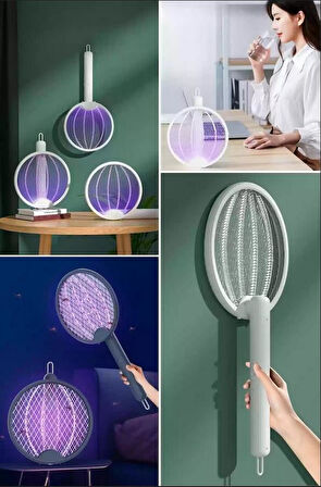 Zhltools Asılabilen ve Masaüstü Olabilen 2W Sinek Öldürücü Mor Işıklı Raket