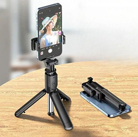 Zhltools Masaüstü Tripod Olabilen Telefon Tutuculu Kablosuz Kumandalı Selfie Çubuğu