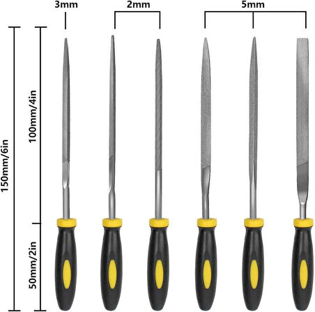 Zhltools 18 cm Mini 6lı Eğe Törpü Seti