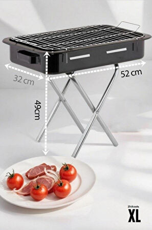 Zhltools Xl Emaye Mangal Katlanır Ayaklı 52 x 32 cm NO:2 720535