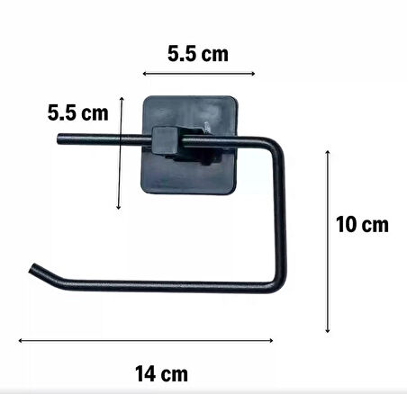 Zhltools Kendiliğinden Yapışkanlı Siyah Paslanmaz Metal Kapaksız Tuvalet Kağıtlığı Aparatı