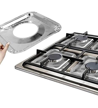 Zhltools 10 Adet Kare Ocak Üstü Yağ Koruyucu Alüminyum Levha 23x23Cm
