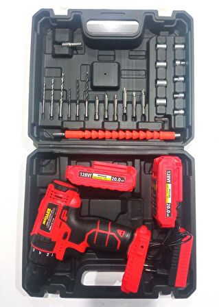 Zhltools 24 V 5 Ah Çelik Şanzuman Bakır Sargılı Çift Akülü Şarjlı Matkap Vidalama 27 Parça Set