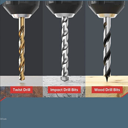 Zhltools Matkap Ucu Seti- Beton Metal Ahşap Matkap Ucu Drill Bits Set 16 lı SET