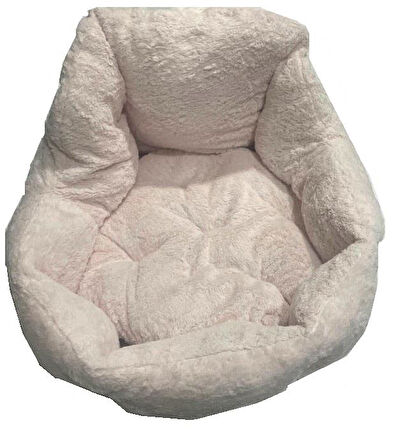 Süslüpati Kullanışlı Yıkanabilir Kumaş Silikon Elyaf Dolgulu Kedi Köpek Yatağı Lila 56Cm