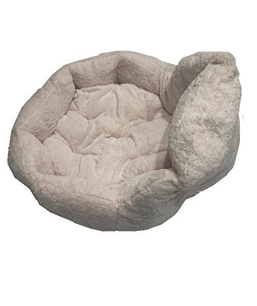 Süslüpati Kullanışlı Yıkanabilir Kumaş Silikon Elyaf Dolgulu Kedi Köpek Yatağı Lila 56Cm