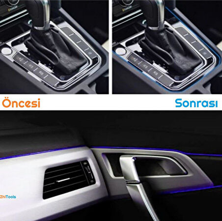Zhltools Mavi Araba Oto Trim Dekorasyon Şeridi Kauçuk Elastik Kolay Kurulum 5 metre Şerit Bant