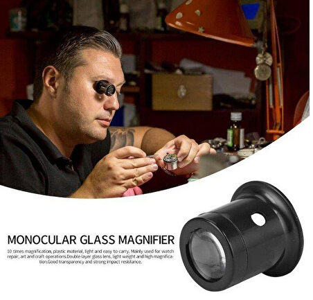Sepetinegelsin Saatçi Tamirci Kuyumcu 10X Büyüteç Optik Cam Lens