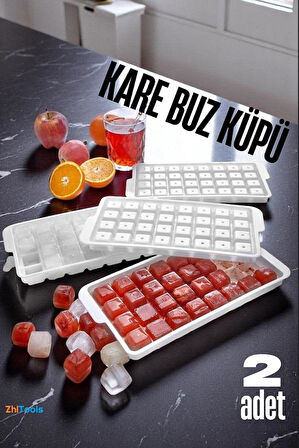 Zhltools Buz Kalıbı KARE İçecek Buz Kalıbı - Mutfak Buz Kalıbı Kolay Çıkarılır Buz Kalıbı 2 ADET