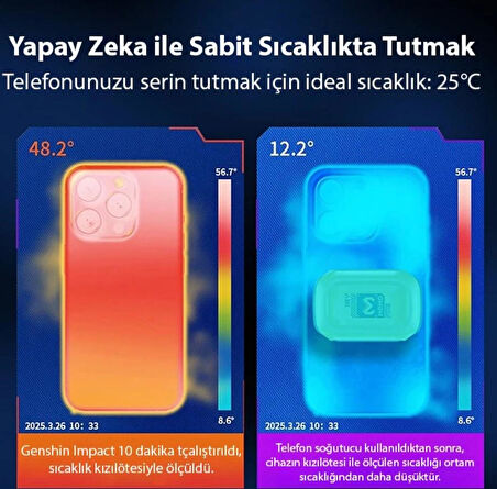 MEMO CX12 Yarı İletken Telefon Soğutucu Fan 2000mAh Manyetik Bağlantı Dijital Ekran RGB Işıklı