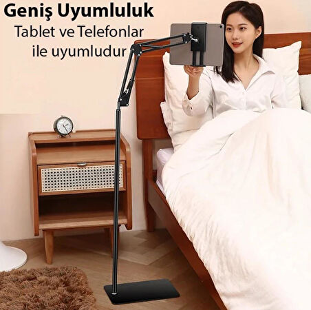 Zhltools 360 Derece Ayarlanabilir Teleskopik Metal Telefon - Tablet Tutucu Stand