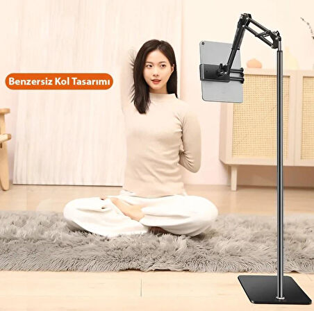 Zhltools 360 Derece Ayarlanabilir Teleskopik Metal Telefon - Tablet Tutucu Stand