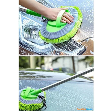 Sepetinegelsin Yedek Bezli Mikrofiber Araba Yıkama Fırçası