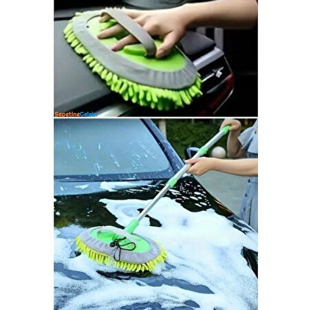 Sepetinegelsin Yedek Bezli Mikrofiber Araba Yıkama Fırçası