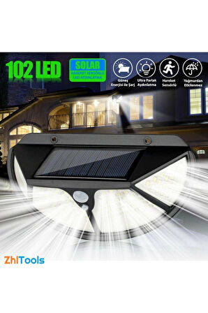 Zhltools Güneş Enerjili Hareket Sensörlü 102 Led Bahçe Lambası Solar