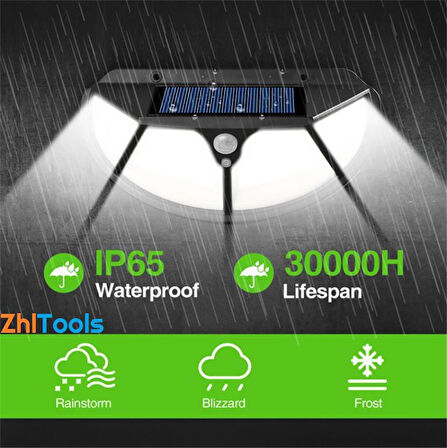 Zhltools Güneş Enerjili Hareket Sensörlü 102 Led Bahçe Lambası Solar
