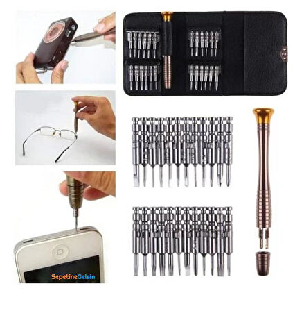 Sepetinegelsin 25 Parça Cep Telefonu Hassas Tornavida Tamir Onarım Seti