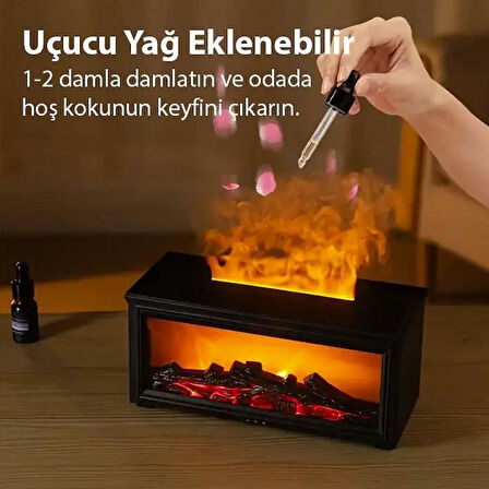 Zhltools A4 Şömine Esintili Aromaterapi Difüzörü Ultrasonik Hava Nemlendici