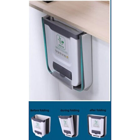 Zhlhome Katlanabilir Mutfak Çöp Kovası Torba Hazneli