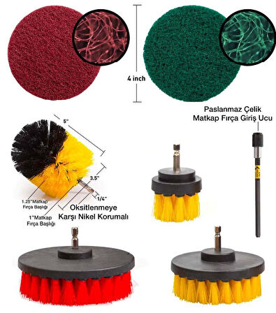 Sepetinegelsin 31 Parça Çok Amaçlı Ev Banyo ve Oto Matkap ucu Temizlik Seti