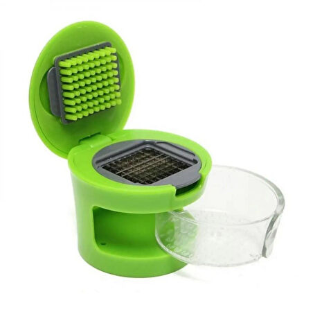 Zhltools 2 Farklı Bıçaklı Hazneli Kapaklı Pratik Sarımsak Soğan Rendesi