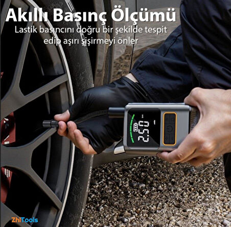 Zhltools ST-5528 Dijital Basınç Göstergeli Oto Lastik Şişirme Pompası Hava Kompresörü
