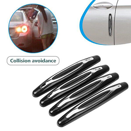 Zhltools Araç 4 Parça Kapı Anti Scratch Çizik Önleyici Tampon Koruma Siyah