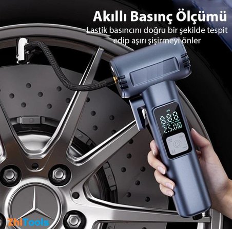 Zhltools ST-5530 Dijital Şarjlı Araç Lastik Hava Şişirme Pompası Power bank Penere Kırıcı