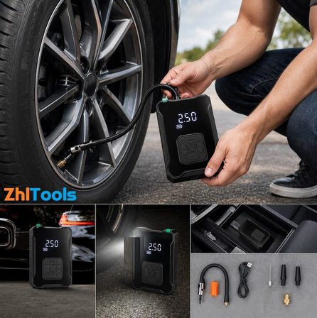 Zhltools Şarjlı Hava Kompreserü İkaz Lambalı Oto Lastik Pompa 150 Psi