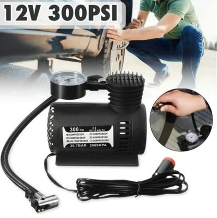 Sepetinegelsin Taşınabilir Oto Hava Kompresörü Çakmaklık İle Çalışır 12v 300 Psi