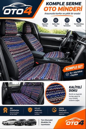 Oto4 Komple Serme Oto Minderi El Dokuma Dekoratif