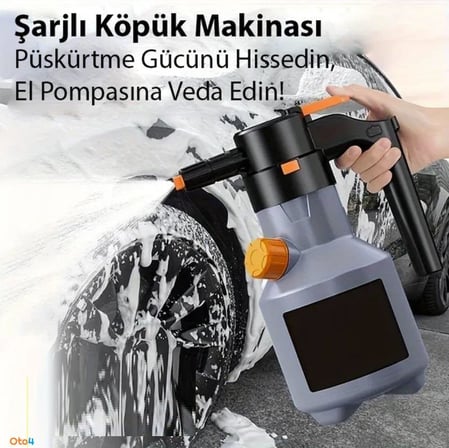 Oto4 2L Yüksek Basınçlı Şarjlı Köpük Makinası Oto Yıkama Pompası Köpük Püskürtücü