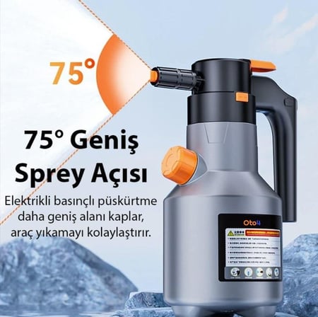 Oto4 2L Yüksek Basınçlı Şarjlı Köpük Makinası Oto Yıkama Pompası Köpük Püskürtücü