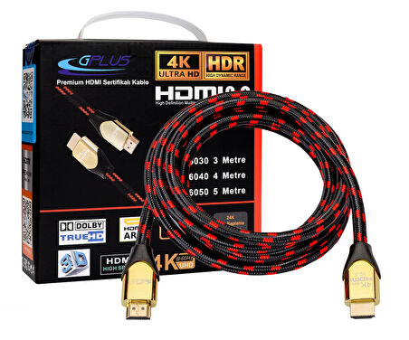 Gplus 4K60 4 Metre 60Hz Ultra HD 18 Gbps HDR ARC 4K Ultra HDMI 2.0 26 AWG Örgü Kablo 4MT