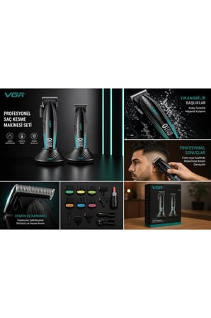 V-889 S2 Profesyonel 9000 RPM Yüksek Hız Metal Gövde Şarjlı Saç ve Sakal Çizim