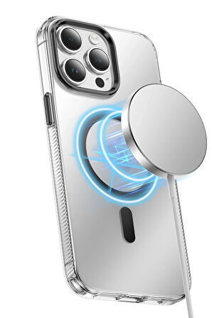 Fuchsia iPhone 15 Uyumlu Dazzle Pro Manyetik Şarjlı Kılıf