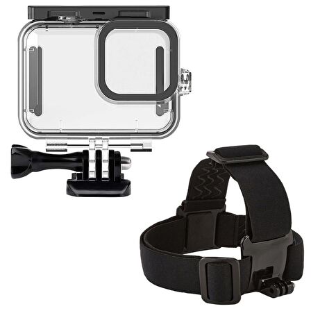 Gopro Hero 10 Hero 9 Muhafaza ve Kafa Bandı 4 Parça Set GO209