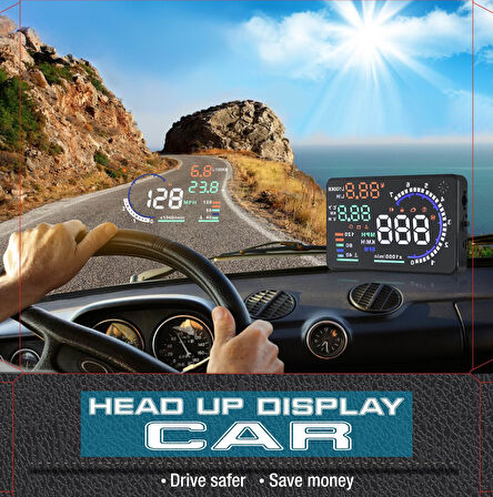 Gplus A8 HUD Hayalet Gösterge OBD Yansıtma Ekranı Head Up Display